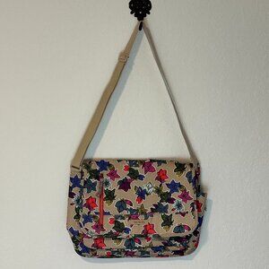 NEW Vera Bradley Laptop Messenger Falling Flowers Neutral $98 RFID Organizer